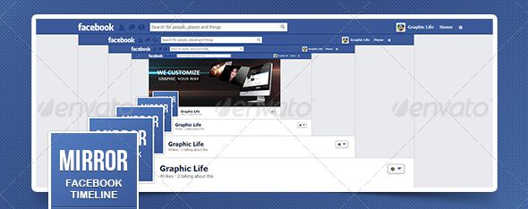 Зеркальная обложка хронологии Facebook