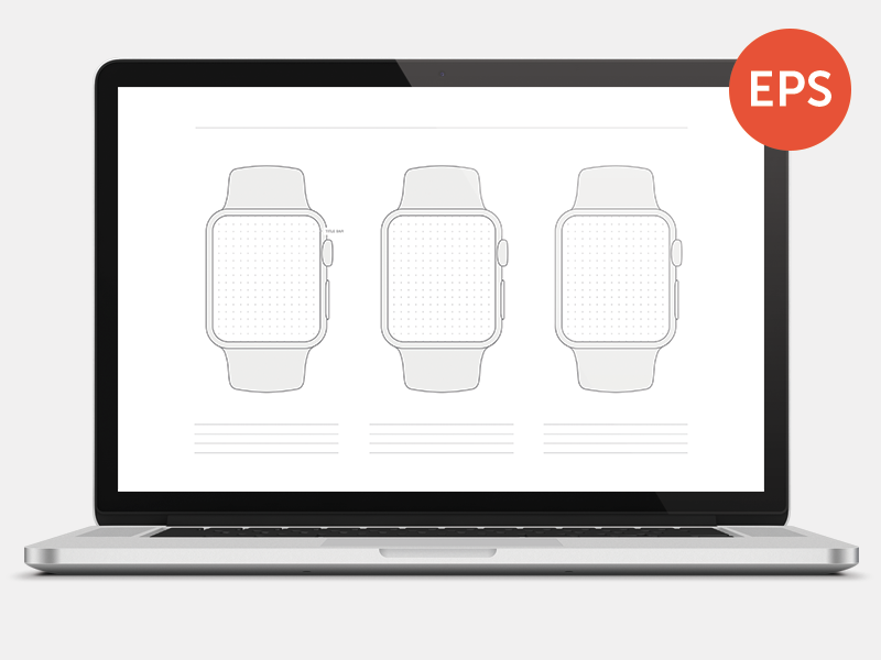 Gratis Apple Watch Wireframe Template - kan skrives ut av Matthew Stephens