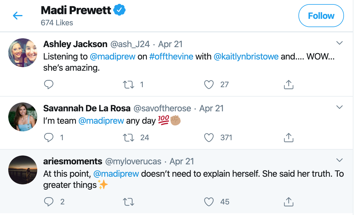 Madison Prewett Twitter Gillar