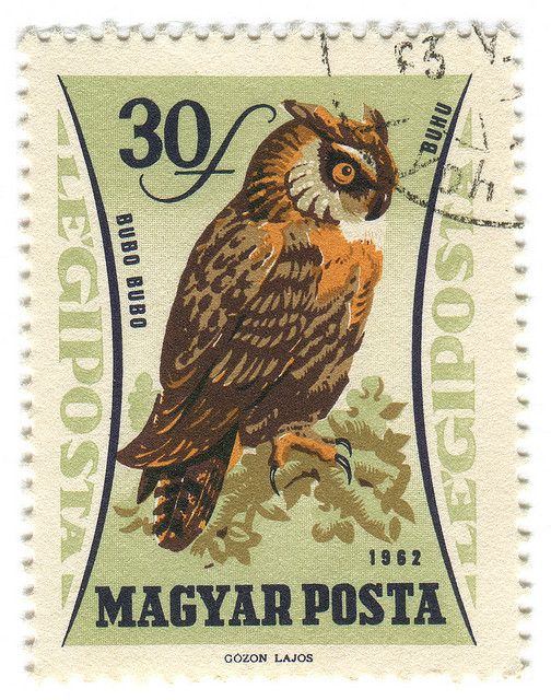 Madžarska Poštna znamka: sova