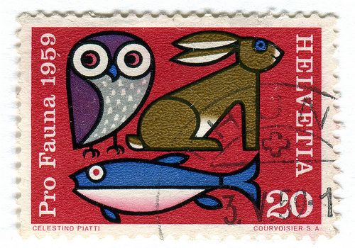 Poštna znamka Švice: Pro Fauna