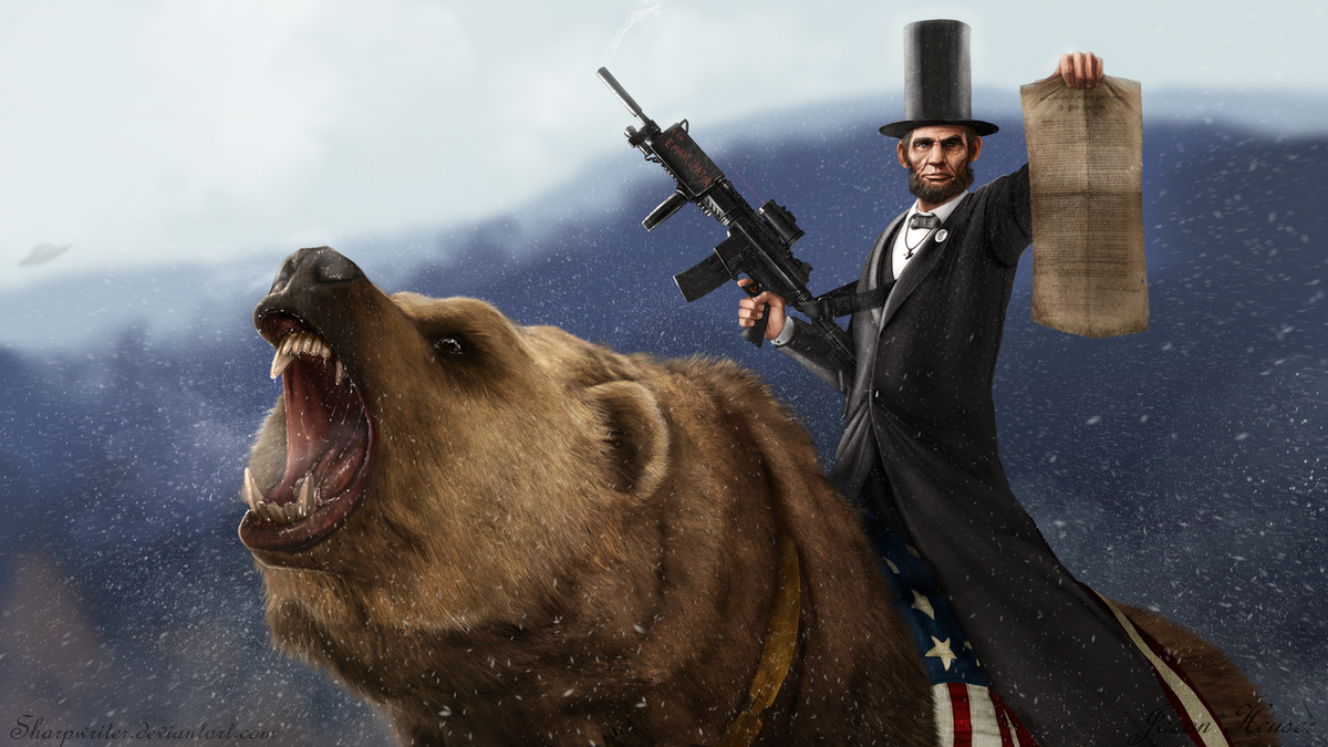 Abe Lincoln Rider a Grizzly