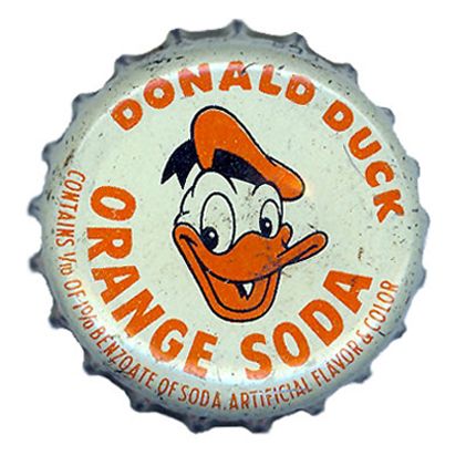 Крышка от бутылки газировки с апельсином Donald Duck
