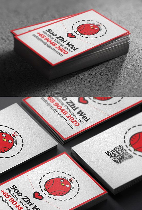 Визитная карточка студии Red Pigeon от Lemongraphic