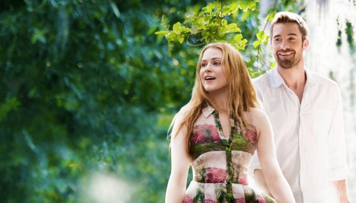 Bilden kan innehålla mänsklig person Scott Speedman Klänning Kläder Kläder Ansikte Evan Rachel Wood Vegetation and Plant