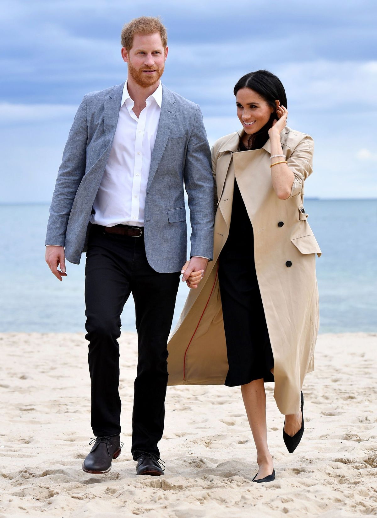Najboljši plašči Princ Harry, vojvoda Susseški in Meghan, vojvodinja Susseška, obiščeta South Melbourne Beach 18. oktobra 2018...