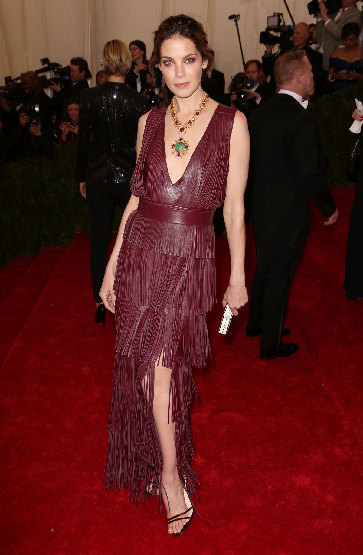 Bilden kan innehålla Michelle Monaghan Människoperson Modepremiär Red Carpet Red Carpet Premiär och halsband