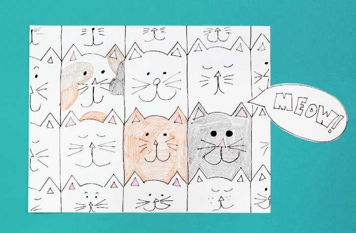   In Katzen-Tessellationsmustern gefärbt