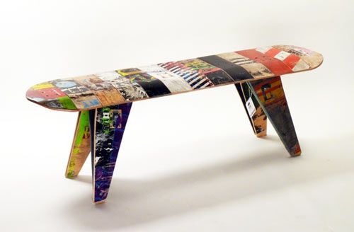 Deckstool - viejas tablas de skate recicladas.
