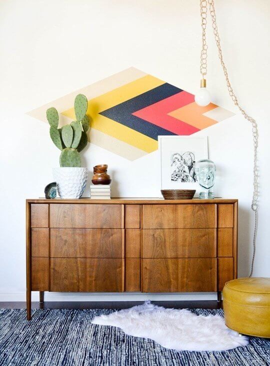 Pared focal de diamantes retro de Vintage Revivals