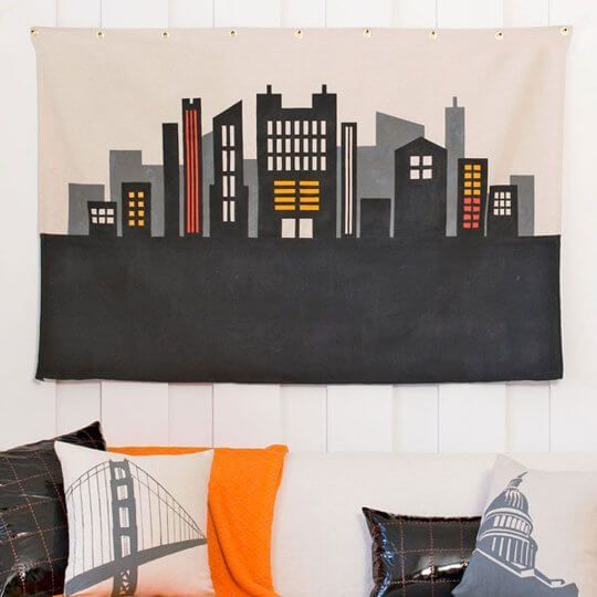 Arte de pared de lienzo estarcido de Lowes