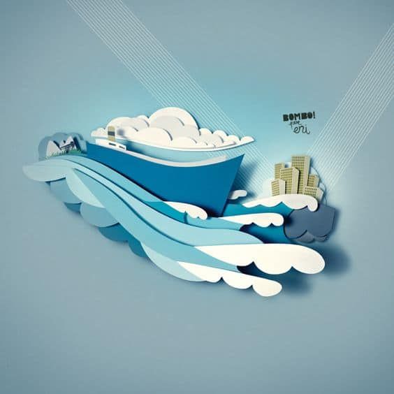 Inspiración de arte de corte de papel