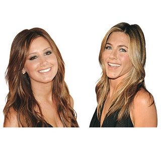 Slika lahko vsebuje človeški obraz, lasje Jennifer Aniston, ženska čeljust in Ashley Tisdale
