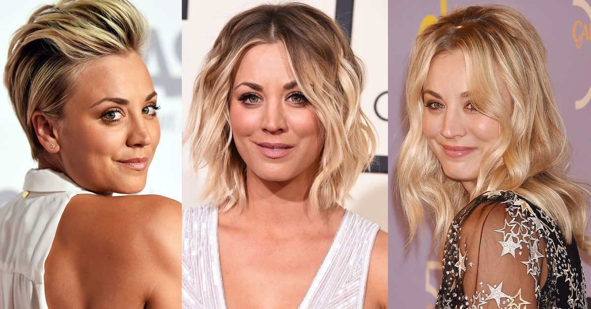 Bild kann enthalten Kaley Cuoco Gesicht Menschlich Haar Haarschnitt Kiefer und Frau
