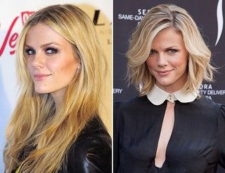 La imagen puede contener una persona humana, ropa, ropa, cabello y Brooklyn Decker