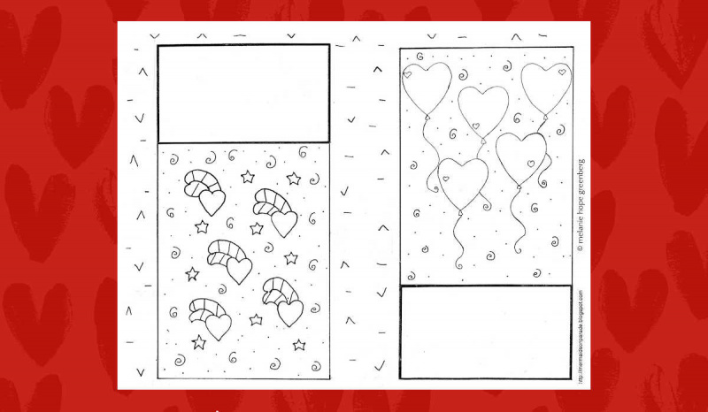   Dos plantillas de Valentín Página para colorear.