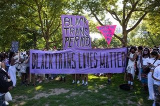 Cartel de protesta de Black Trans Lives Matter del mitin de junio de 2020 en Brooklyn
