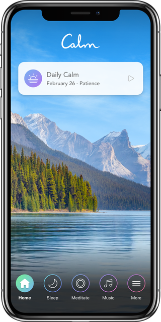 Una foto de la aplicación Calm en un iPhone