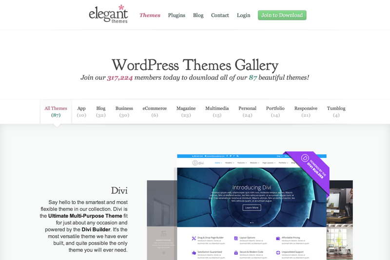 Galería de temas de WordPress | Temas elegantes