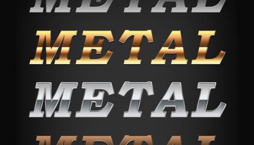 metalo teksto efektai