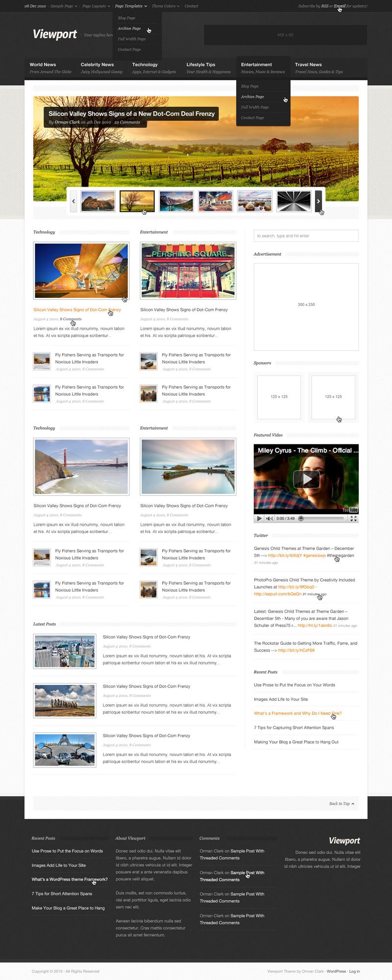 ViewPort: Plantilla de sitio de revista (PSD)