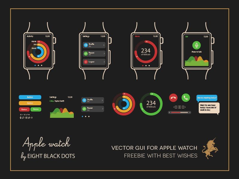 Gui ApppleWatch Freebie av Eight Black Dots