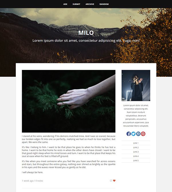 Tema Milo Tumblr