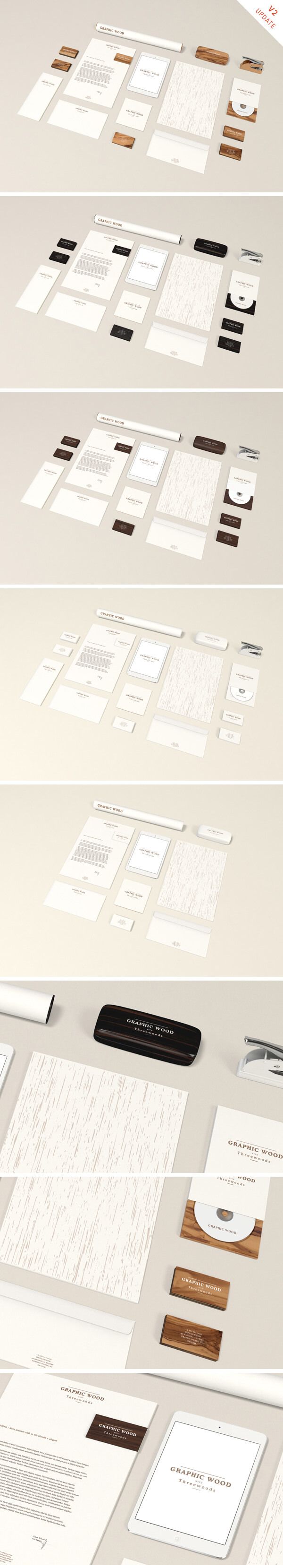 Канцелярские товары MockUp - Wood Edition
