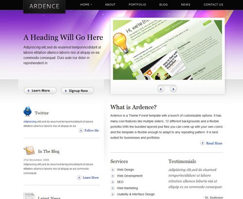 Gratis “Ardence” PSD av Cosmive