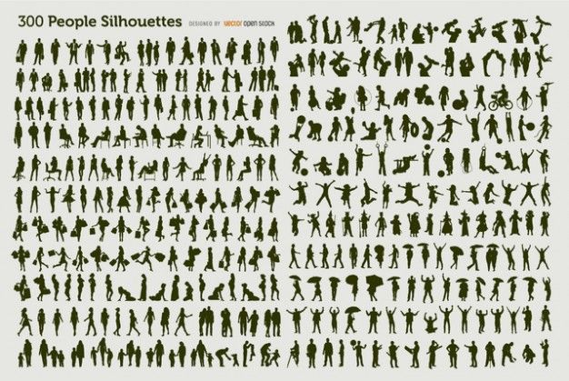 300 personas silueta
