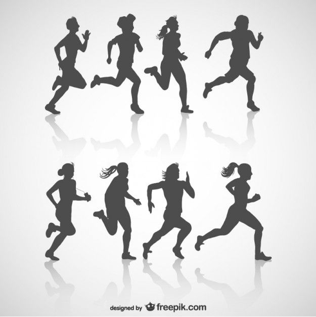 Vector de silueta de corredores gratis por Freepik