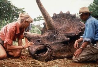 Laura Dern in Sam Neill v Jurskem parku.