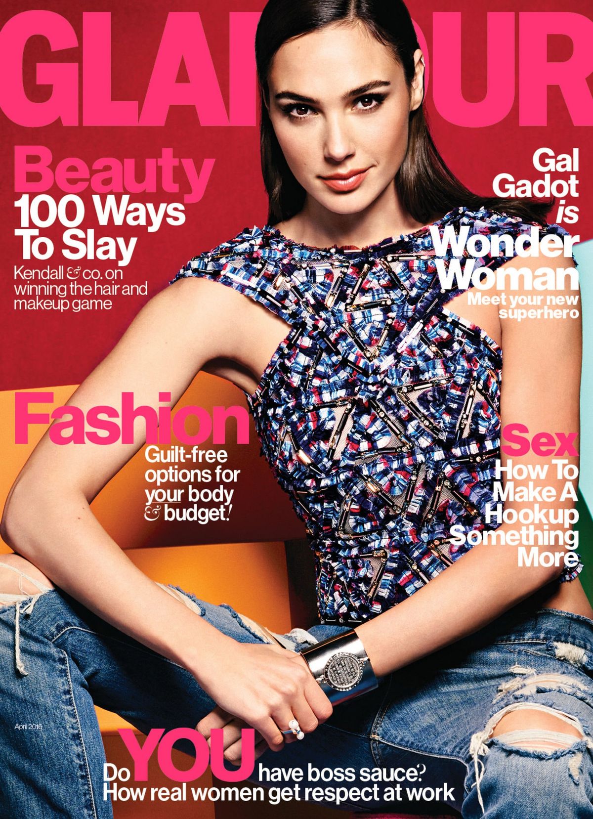 Bilden kan innehålla Gal Gadot Magazine Human Person och armbandsur