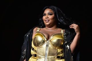 Lizzo koncertuos „Radio City Music Hall“ 2019 m. rugsėjo 24 d. Niujorke.