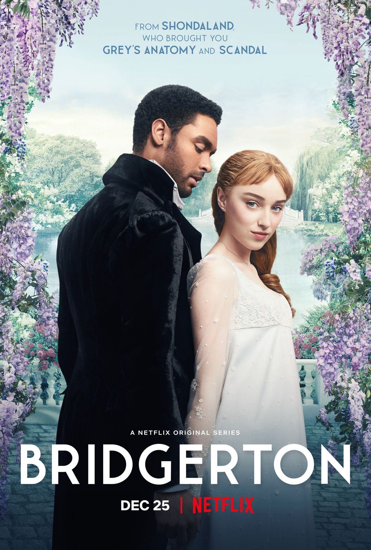 Bridgerton-affisch med RegeJean och Phoebe Dynevor