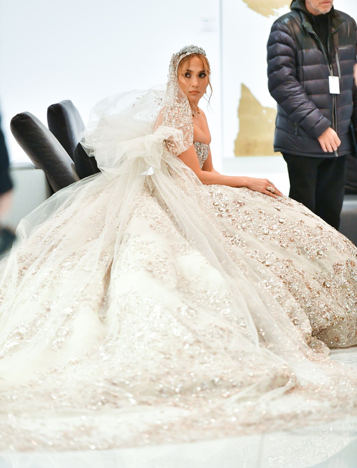Jennifer Lopez en vestido de novia