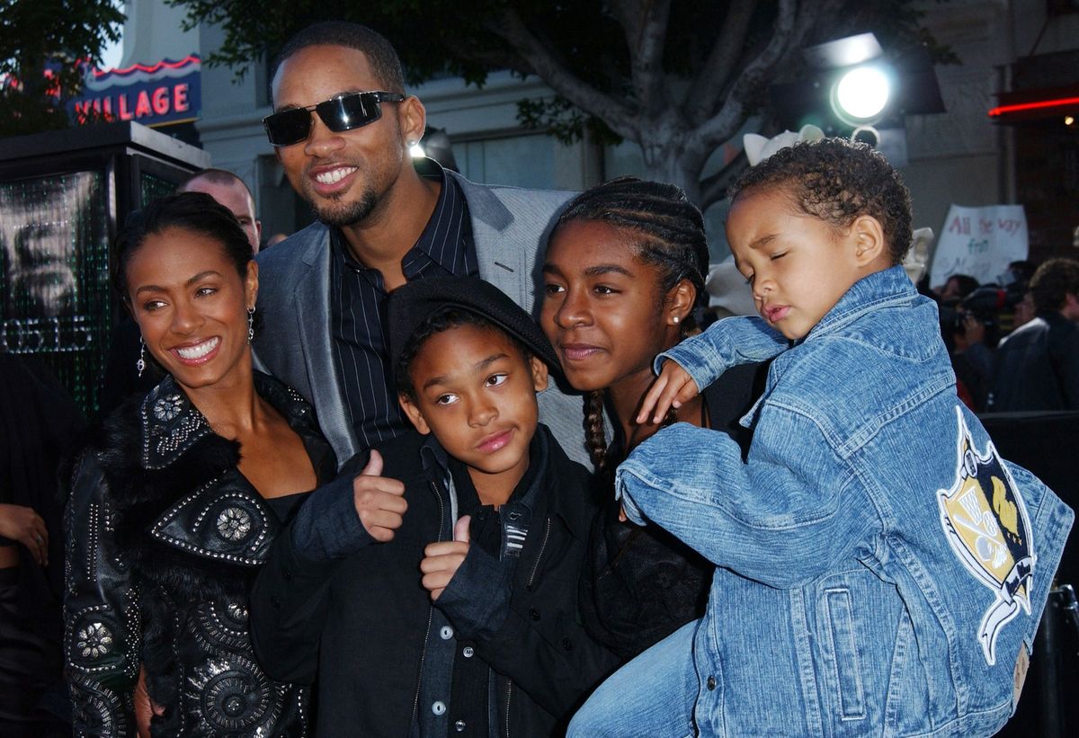 Jada Pinkett Smith Will Smith und Kinder während der Premiere von Matrix Reloaded