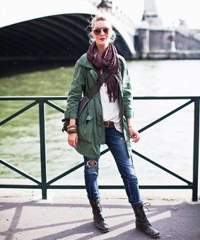 Nuotraukoje gali būti Clothing Apparel Human Person Pants Coat paltas ir avalynė