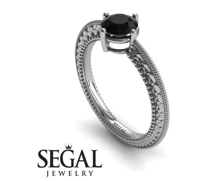 anillos de compromiso de diamantes negros