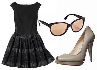 Bild kann enthalten Bekleidung Bekleidung Sonnenbrillen Accessoires Zubehör Schuhe Schuh Rock Kleid und Brille