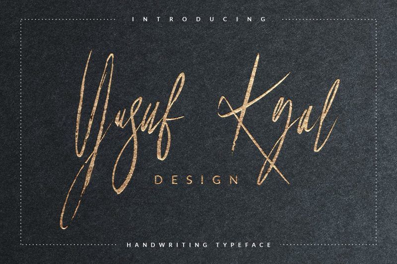 La fuente Yusuf Kral artistica es una fuente hecha a mano creada con un pincel grueso. Es una fuente de firma que el grosor de las líneas es encantador. Se puede usar fácilmente para camisetas, bolsos, invitaciones, etc. Cada vez es más interesante con personajes especiales.