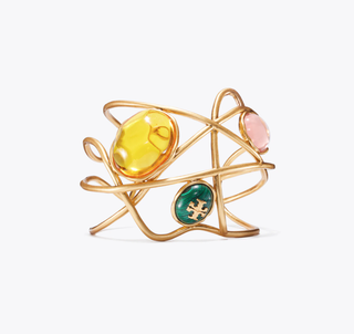Tory Burch brangakmenių rankogaliai su logotipo akmenimis