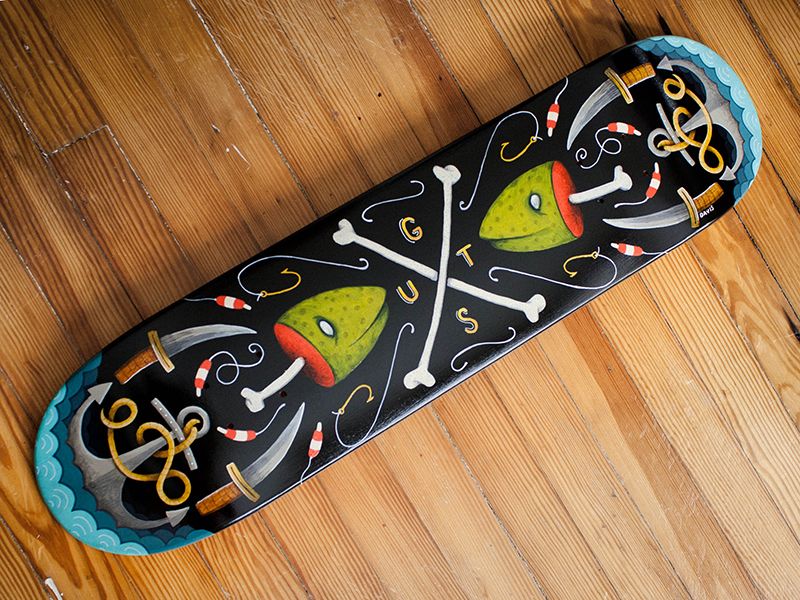 GUTS Skateboard Deck Painting av Robby Davis