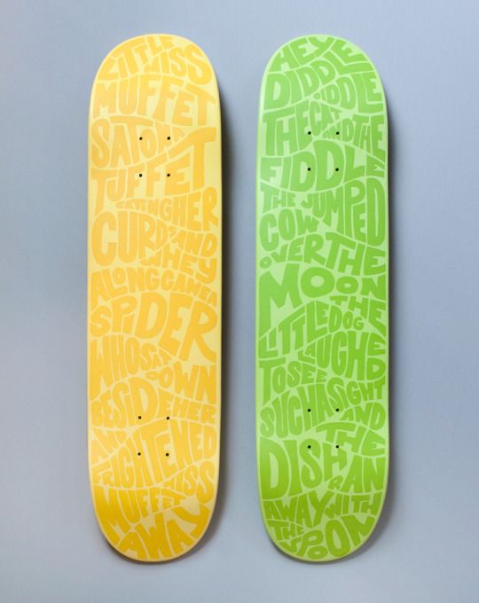 Nursery Rhyme skateboard deck designad av Katie Tully
