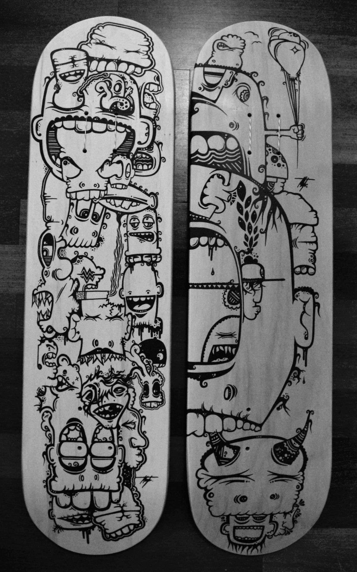 Skateboarddäck designade av matthewtaylorillustration