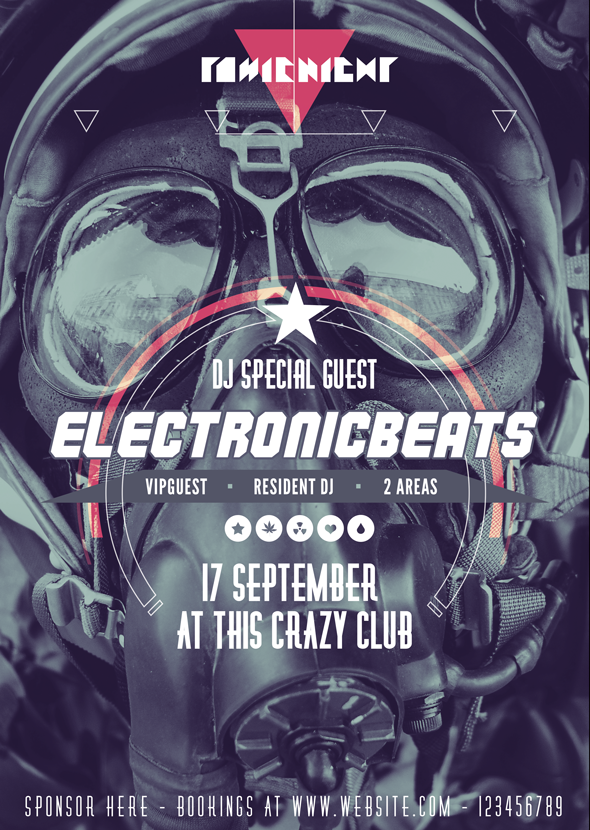 Electronic Music Party Flyer av Giallo Follow