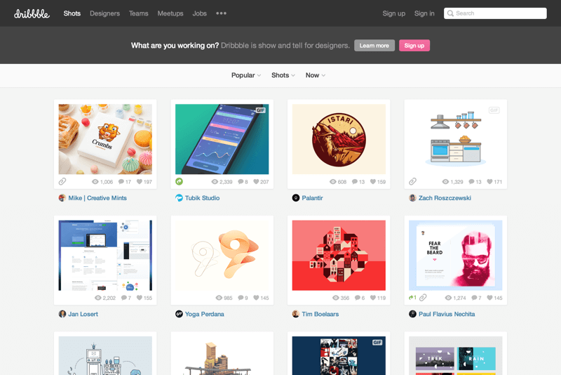 Dribbble - Mostrar y contar para diseñadores (20150729)