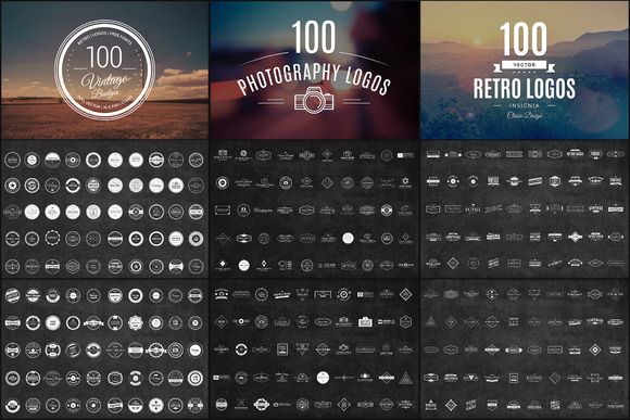 300 logotipos e insignias