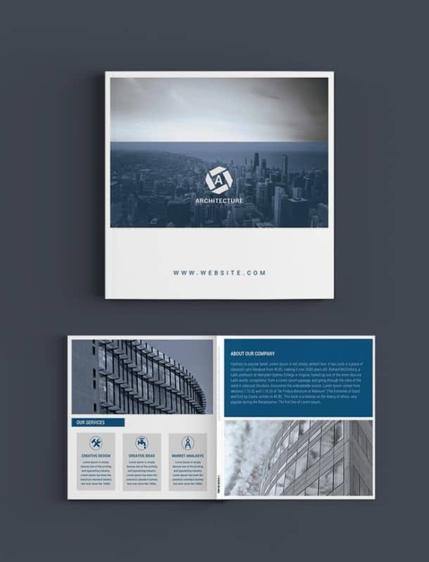 Plantilla gratuita para folleto de Square Architect
