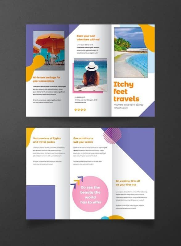 Plantilla de folleto de viajes de vacaciones